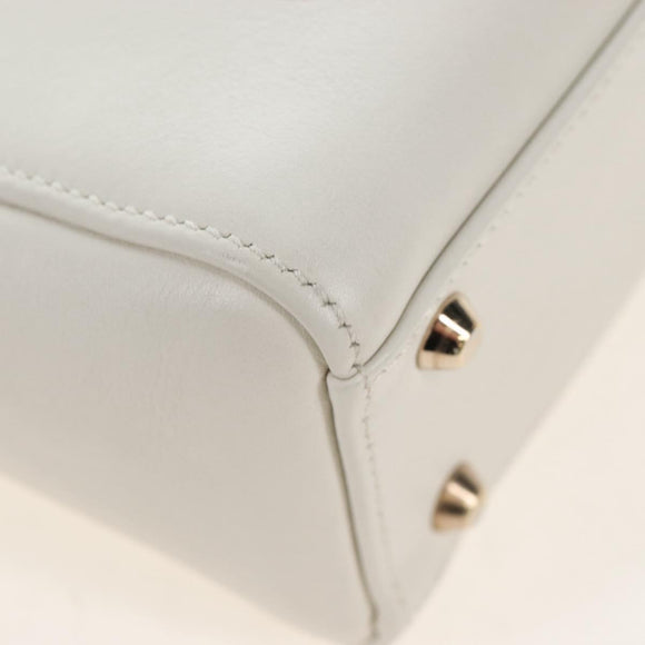 Christian Dior Lady Dior Dioramar Bag Calf Skin 2way White Gold Auth 213042M