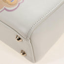 Christian Dior Lady Dior Dioramar Bag Calf Skin 2way White Gold Auth 213042M-16