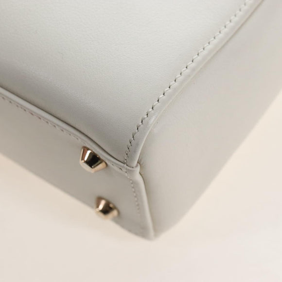 Christian Dior Lady Dior Dioramar Bag Calf Skin 2way White Gold Auth 213042M
