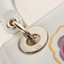 Christian Dior Lady Dior Dioramar Bag Calf Skin 2way White Gold Auth 213042M-21