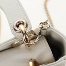 Christian Dior Lady Dior Dioramar Bag Calf Skin 2way White Gold Auth 213042M-22