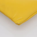 FENDI Drawstring Pouch Leather Yellow Black Auth 213047M-15