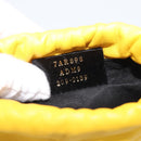 FENDI Drawstring Pouch Leather Yellow Black Auth 213047M-22