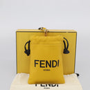 FENDI Drawstring Pouch Leather Yellow Black Auth 213047M-24