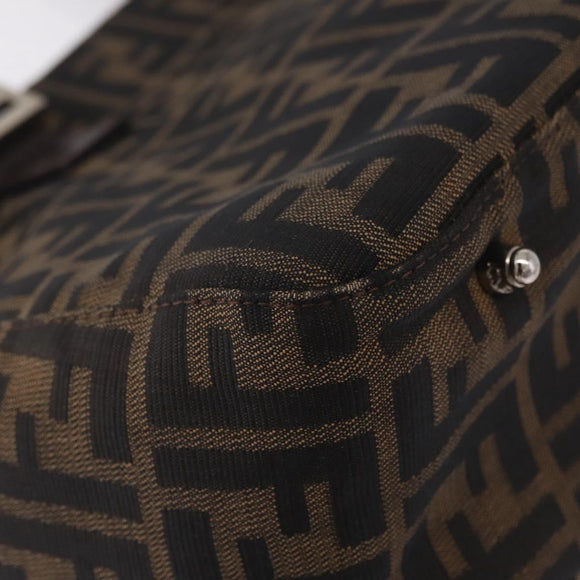 FENDI Zucca Canvas Hand Bag Black Brown Auth 213051V