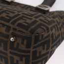 FENDI Zucca Canvas Hand Bag Black Brown Auth 213051V-13