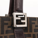 FENDI Zucca Canvas Hand Bag Black Brown Auth 213051V-14