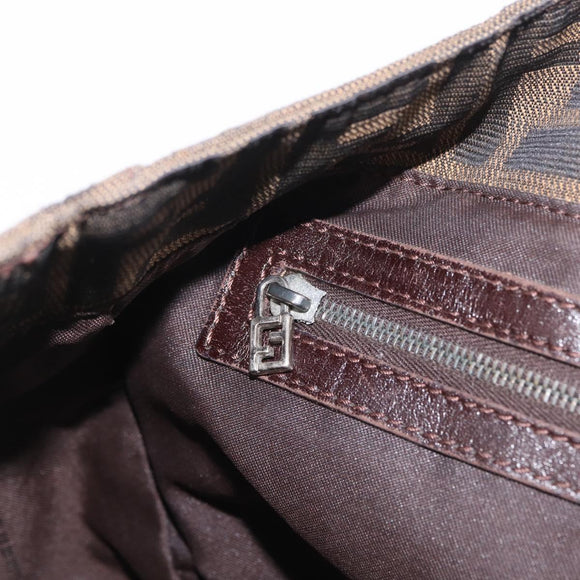 FENDI Zucca Canvas Hand Bag Black Brown Auth 213051V