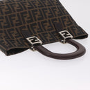 FENDI Zucca Canvas Hand Bag Black Brown Auth 213051V-6