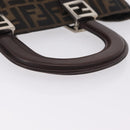 FENDI Zucca Canvas Hand Bag Black Brown Auth 213051V-7