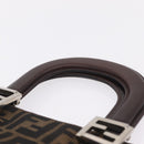 FENDI Zucca Canvas Hand Bag Black Brown Auth 213051V-8