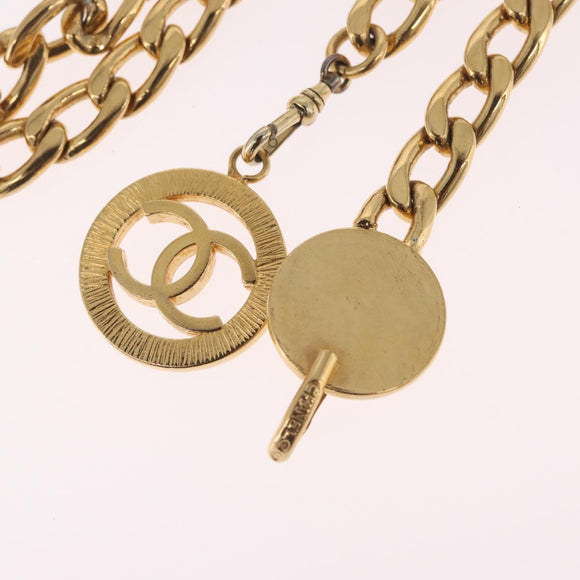 CHANEL Chain Belt metal 35.4"" Gold CC Auth 213052M