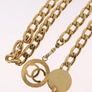CHANEL Chain Belt metal 35.4"" Gold CC Auth 213052M-9