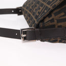 FENDI Zucca Canvas Mamma Baguette Shoulder Bag Brown Black Auth 213053M-10