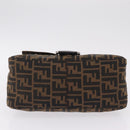 FENDI Zucca Canvas Mamma Baguette Shoulder Bag Brown Black Auth 213053M-11