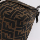 FENDI Zucca Canvas Mamma Baguette Shoulder Bag Brown Black Auth 213053M-13