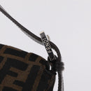 FENDI Zucca Canvas Mamma Baguette Shoulder Bag Brown Black Auth 213053M-16