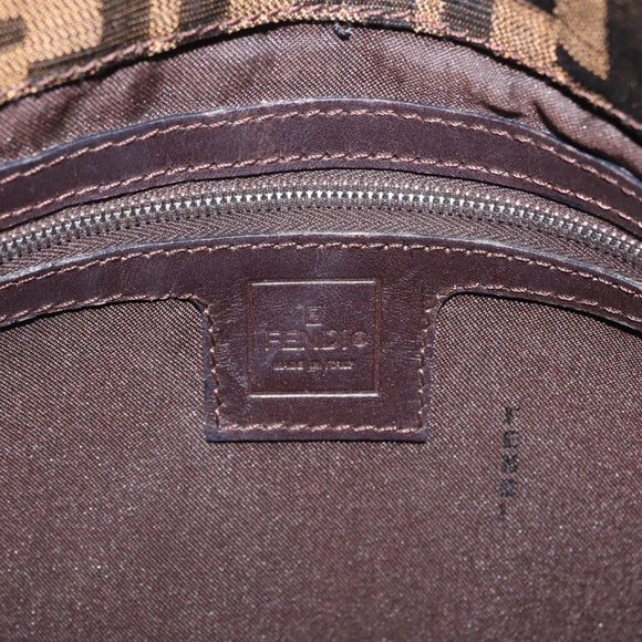 FENDI Zucca Canvas Mamma Baguette Shoulder Bag Brown Black Auth 213053M