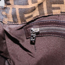 FENDI Zucca Canvas Mamma Baguette Shoulder Bag Brown Black Auth 213053M-25
