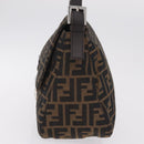 FENDI Zucca Canvas Mamma Baguette Shoulder Bag Brown Black Auth 213053M-4