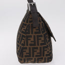 FENDI Zucca Canvas Mamma Baguette Shoulder Bag Brown Black Auth 213053M-5