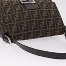 FENDI Zucca Canvas Mamma Baguette Shoulder Bag Brown Black Auth 213053M-6