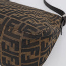 FENDI Zucca Canvas Mamma Baguette Shoulder Bag Brown Black Auth 213054V-12