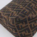 FENDI Zucca Canvas Mamma Baguette Shoulder Bag Brown Black Auth 213054V-13