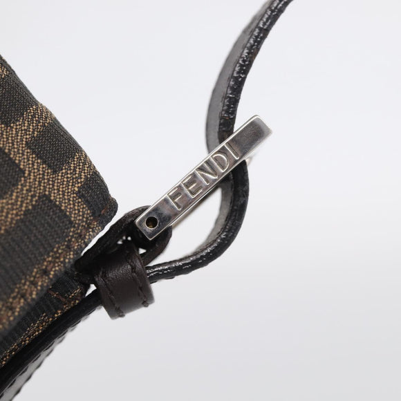 FENDI Zucca Canvas Mamma Baguette Shoulder Bag Brown Black Auth 213054V
