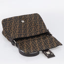 FENDI Zucca Canvas Mamma Baguette Shoulder Bag Brown Black Auth 213054V-18