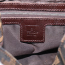 FENDI Zucca Canvas Mamma Baguette Shoulder Bag Brown Black Auth 213054V-19