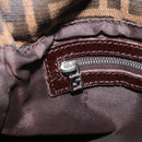FENDI Zucca Canvas Mamma Baguette Shoulder Bag Brown Black Auth 213054V-23