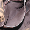 FENDI Zucca Canvas Mamma Baguette Shoulder Bag Brown Black Auth 213054V-24