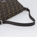 FENDI Zucca Canvas Mamma Baguette Shoulder Bag Brown Black Auth 213054V-7