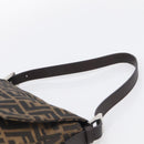 FENDI Zucca Canvas Mamma Baguette Shoulder Bag Brown Black Auth 213054V-8