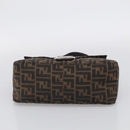 FENDI Zucca Canvas Mamma Baguette Shoulder Bag Brown Black Auth 213054V-9