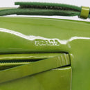 PRADA Shoulder Bag Patent leather Green Silver Auth 213055-14