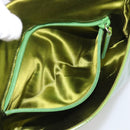 PRADA Shoulder Bag Patent leather Green Silver Auth 213055-24