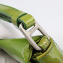 PRADA Shoulder Bag Patent leather Green Silver Auth 213055-26