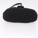 FENDI Mamma Baguette Shoulder Bag Cotton jersey Black Silver Auth 213058-11