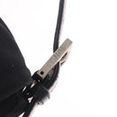 FENDI Mamma Baguette Shoulder Bag Cotton jersey Black Silver Auth 213058-16