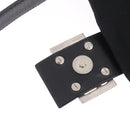 FENDI Mamma Baguette Shoulder Bag Cotton jersey Black Silver Auth 213058-18