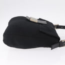 FENDI Mamma Baguette Shoulder Bag Cotton jersey Black Silver Auth 213058-4