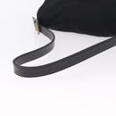 FENDI Mamma Baguette Shoulder Bag Cotton jersey Black Silver Auth 213058-7