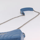 PRADA Chain Shoulder Bag Leather Light Blue Silver Auth 213060M-10