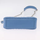 PRADA Chain Shoulder Bag Leather Light Blue Silver Auth 213060M-13