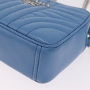 PRADA Chain Shoulder Bag Leather Light Blue Silver Auth 213060M-15