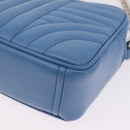 PRADA Chain Shoulder Bag Leather Light Blue Silver Auth 213060M-17