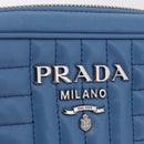 PRADA Chain Shoulder Bag Leather Light Blue Silver Auth 213060M-19