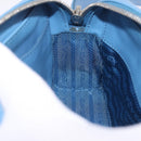 PRADA Chain Shoulder Bag Leather Light Blue Silver Auth 213060M-22